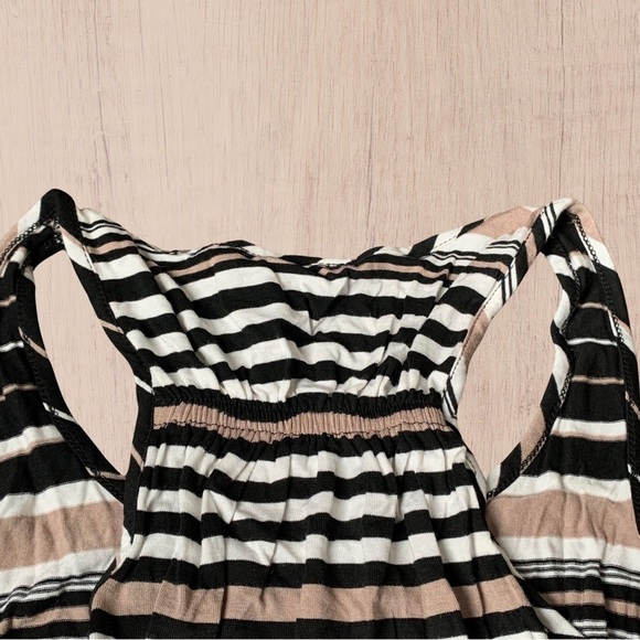 NWOT Netural Print Maxi Dress Spring Brown Stripe XSMALL - Picture 9 of 10